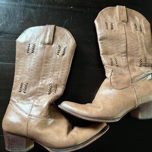 Wanted Texan Western Natural Brown Boots Women's Size 8M